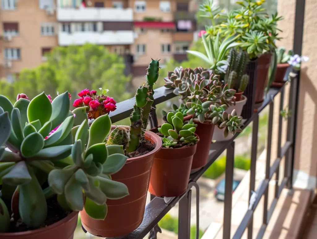 Sukkulenten auf dem Balkon