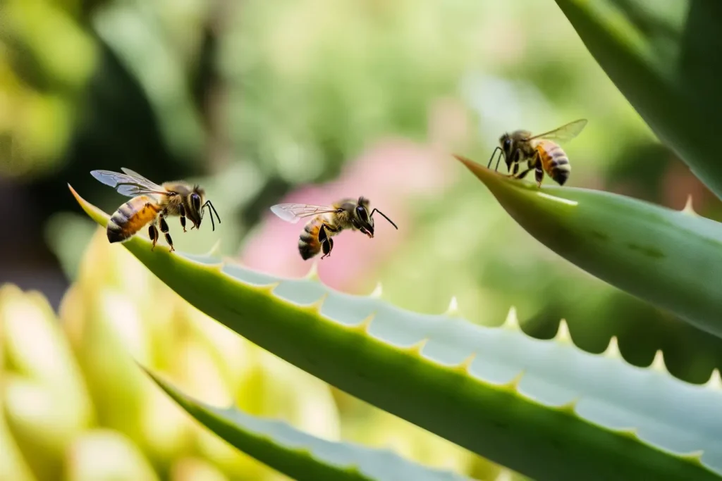 Aloe Vera mit Bienen