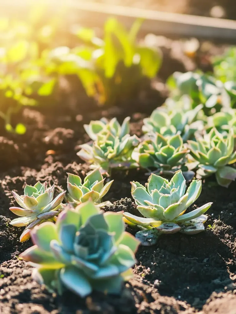 Sukkulenten Erde im Garten