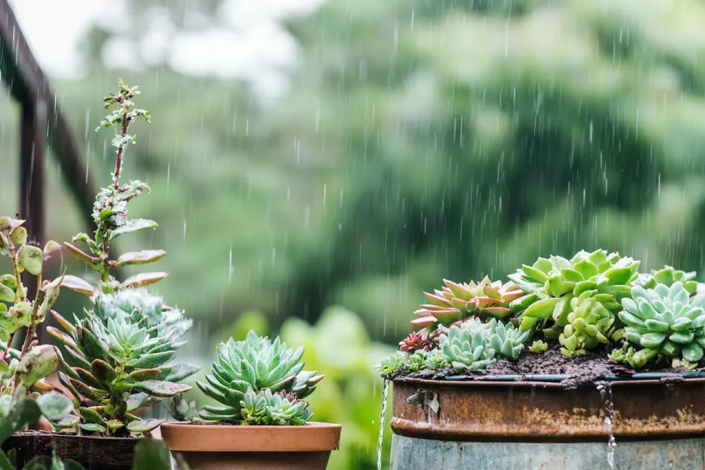 Sukkulenten Regenwasser